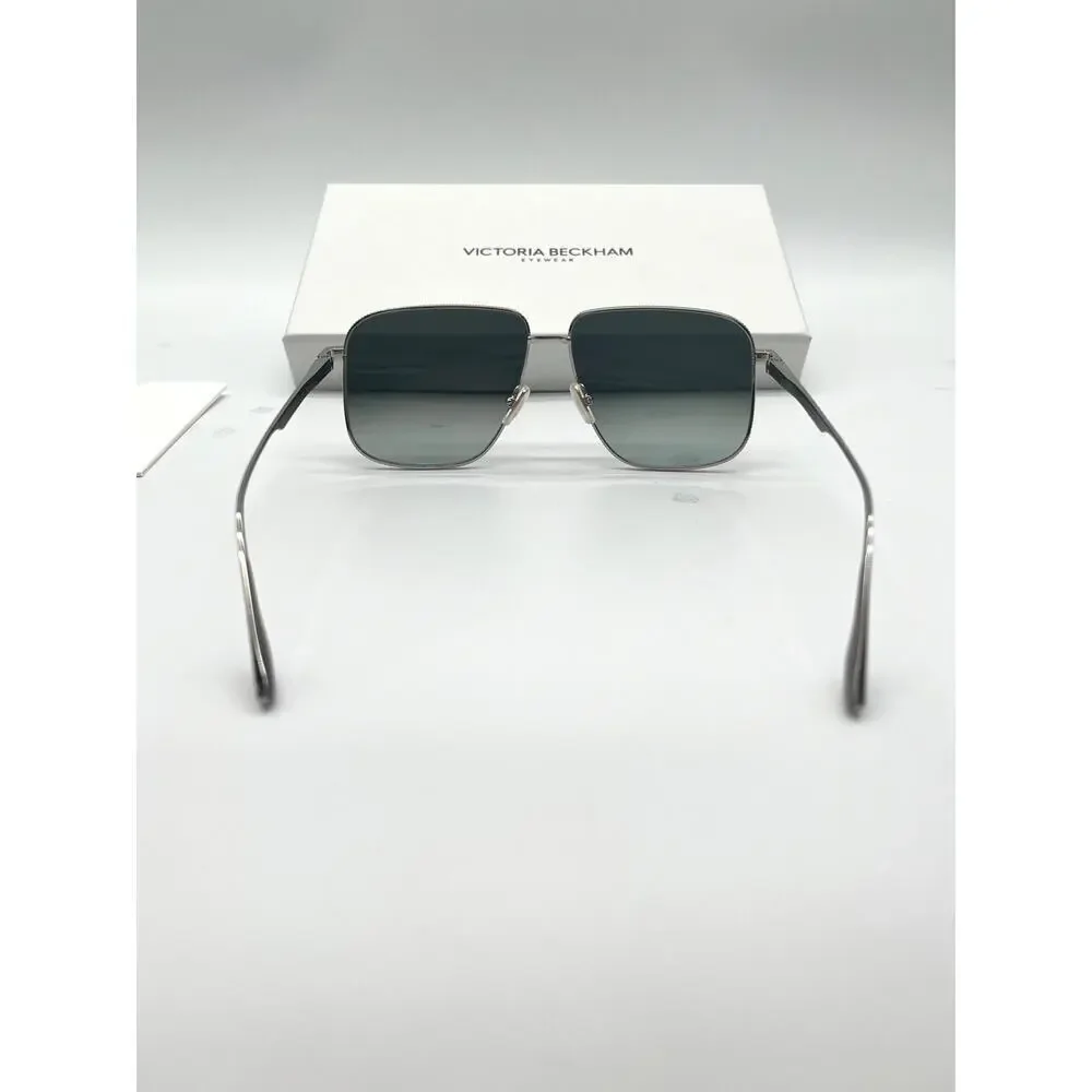 VICTORIA BECKHAM NEW Coin-Edge Navigator Sunglasses, Full Inclusion, Silver